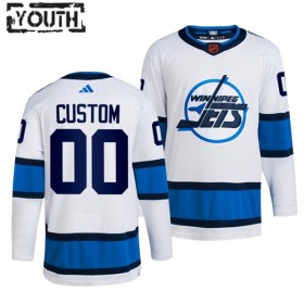 Barn Ishockey Winnipeg Jets tröja med eget tryck Adidas 2022-23 Vit Reverse Retro 2.0 Authentic